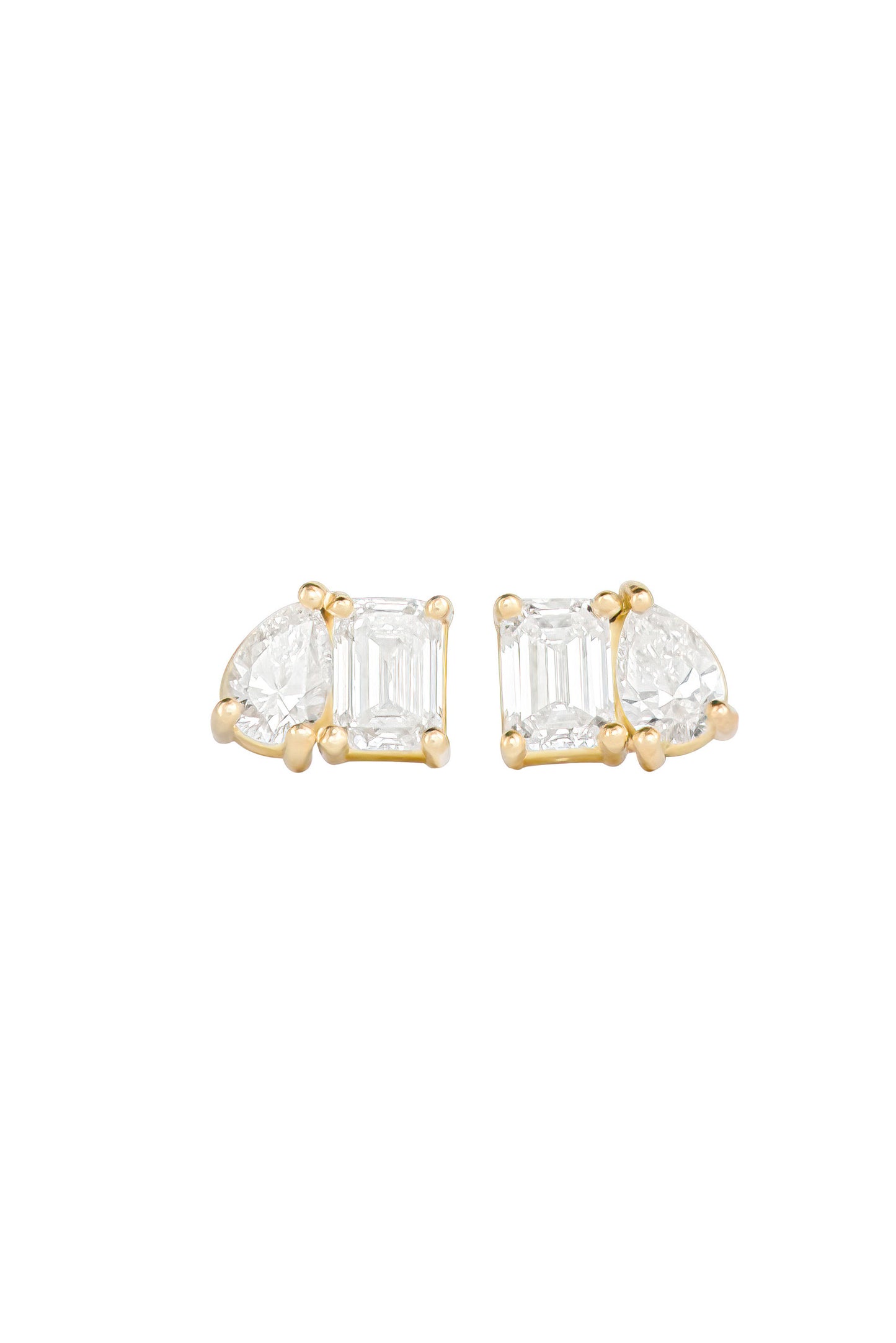 EMERALD & PEAR CUT DIAMOND EARRING LEFT