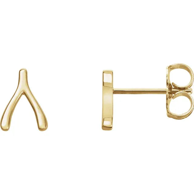 WISHBONE STUD EARRING