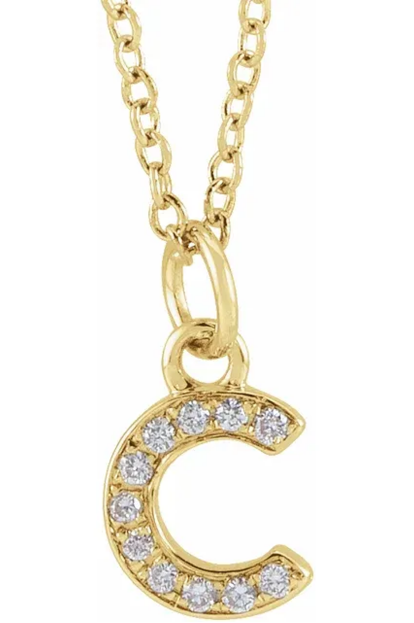 DIAMOND MINI INITIAL PENDANT NECKLACE