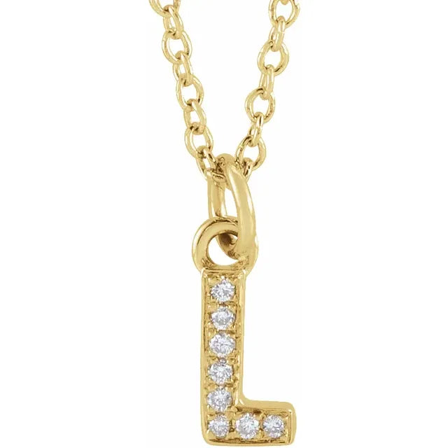 DIAMOND MINI INITIAL PENDANT NECKLACE