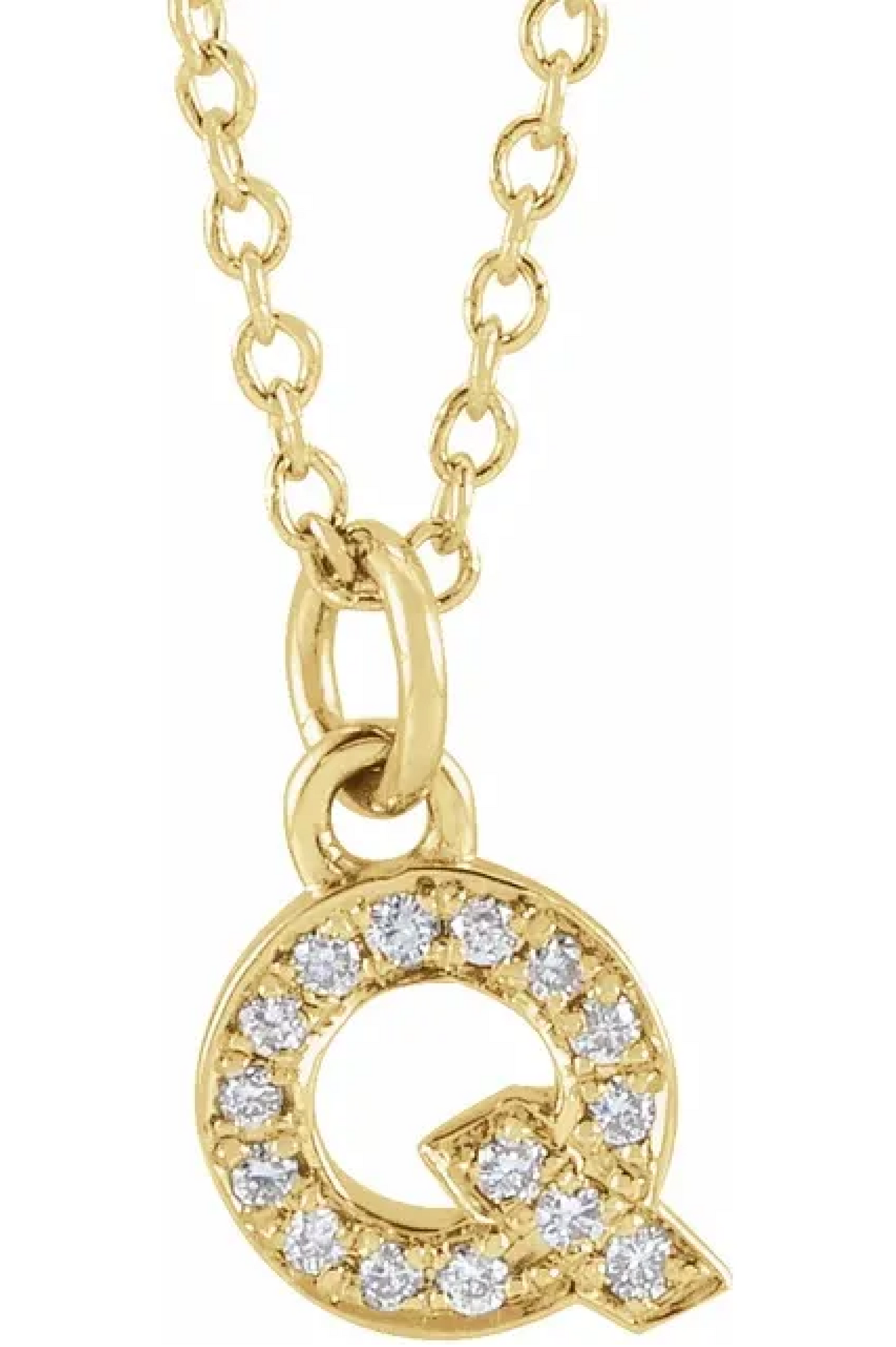 DIAMOND MINI INITIAL PENDANT NECKLACE