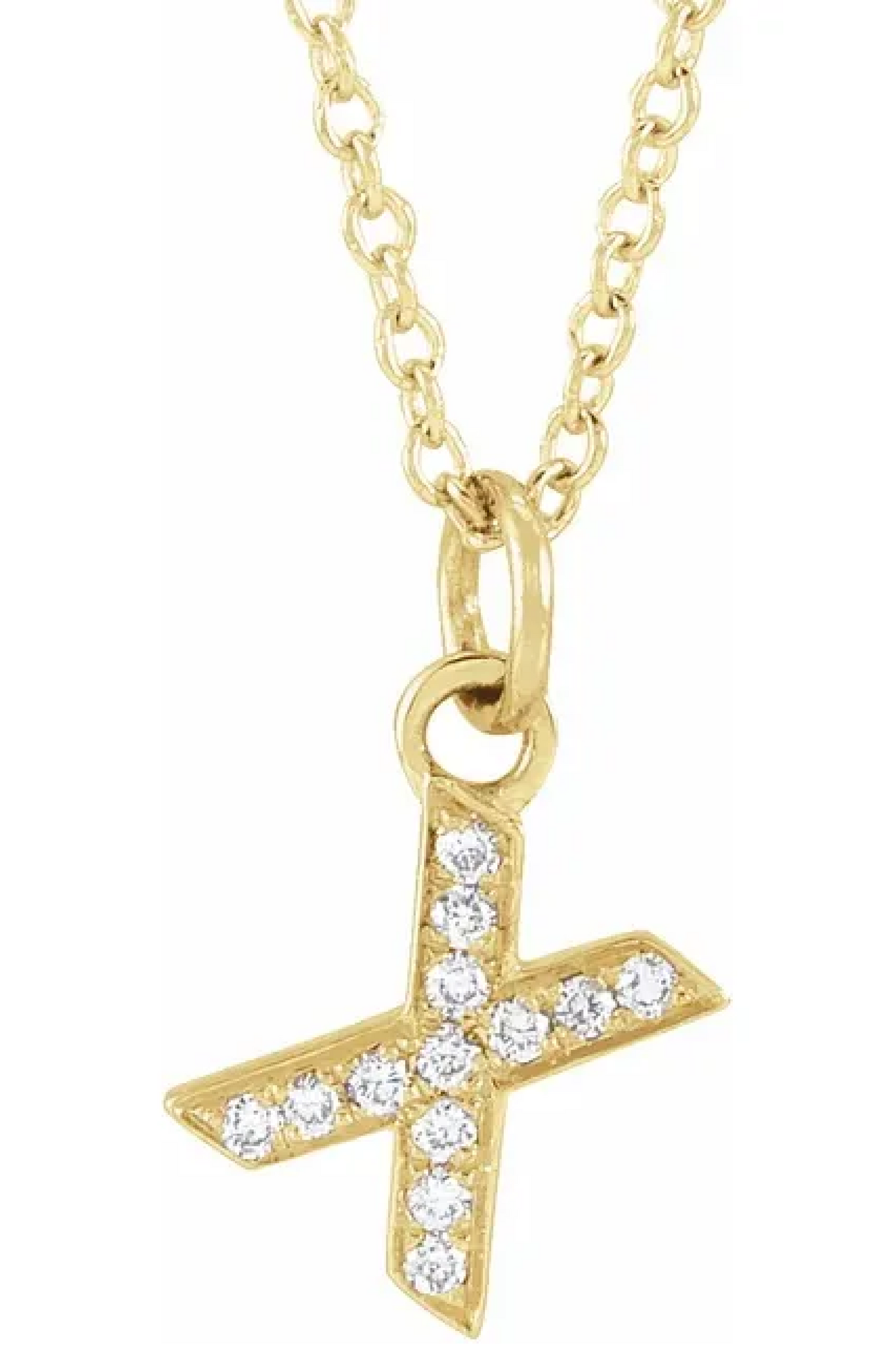 DIAMOND MINI INITIAL PENDANT NECKLACE