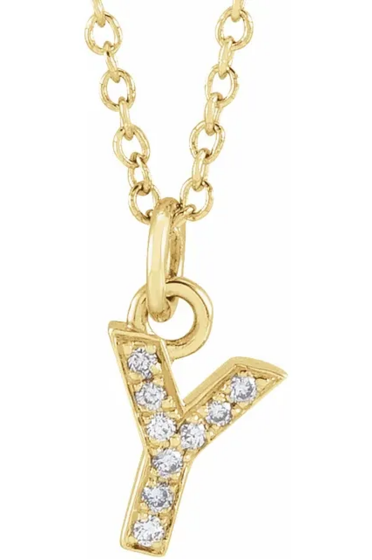 DIAMOND MINI INITIAL PENDANT NECKLACE